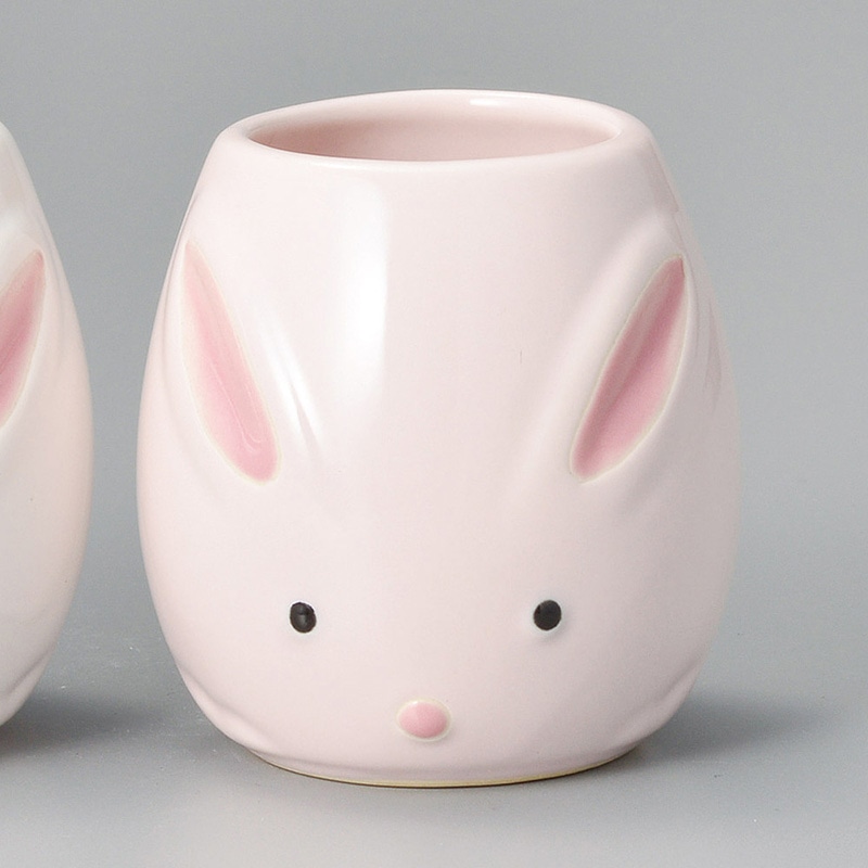 山万 43736-460 つやピンクうさぎ湯呑 1個（ご注文単位1個）【直送品】
