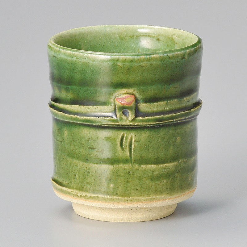 山万 43804-440 織部竹型湯呑 1個（ご注文単位1個）【直送品】