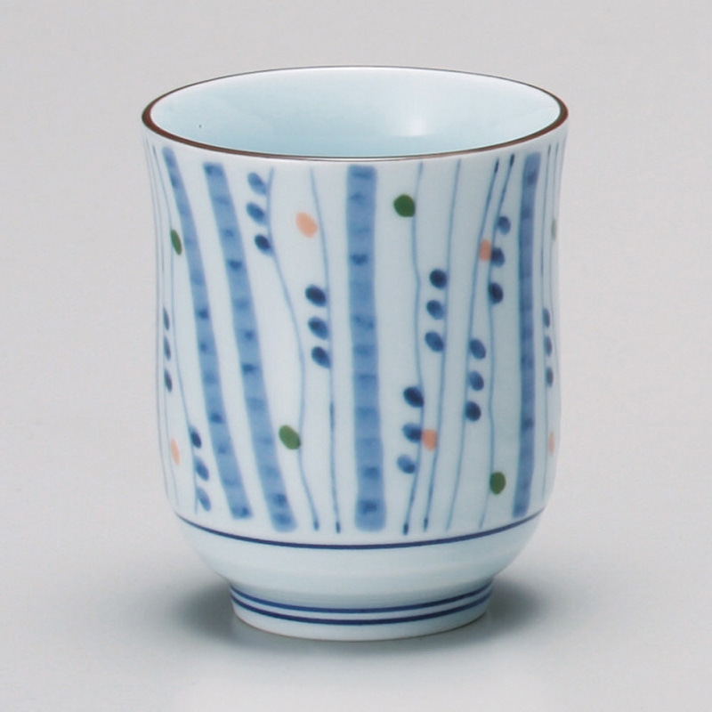 山万 43807-430 色点十草湯呑 1個（ご注文単位1個）【直送品】