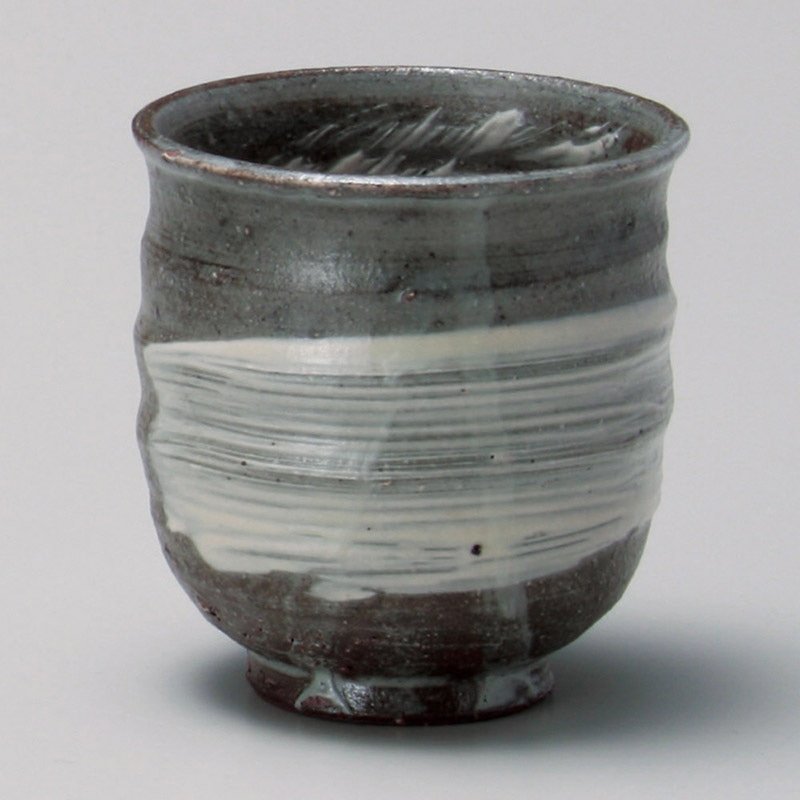 山万 43814-660 刷毛目湯呑(信楽焼) 1個（ご注文単位1個）【直送品】