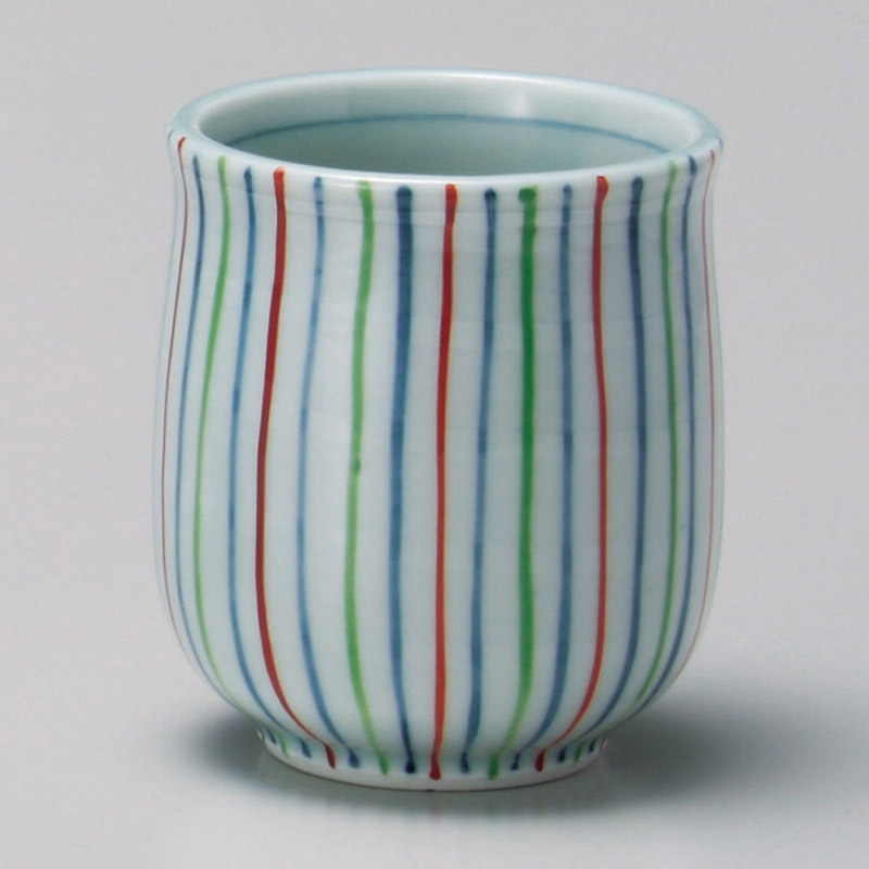 山万 43819-250 白渦巻細色十草湯呑 1個（ご注文単位1個）【直送品】