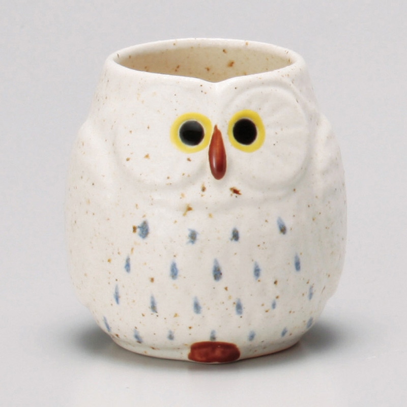 山万 43836-460 白ふくろう湯呑 1個（ご注文単位1個）【直送品】