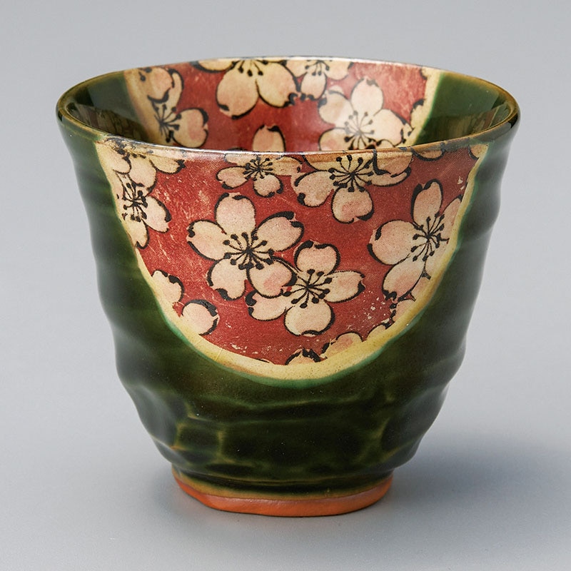 山万 43902-580 織部舞桜湯呑 1個（ご注文単位1個）【直送品】