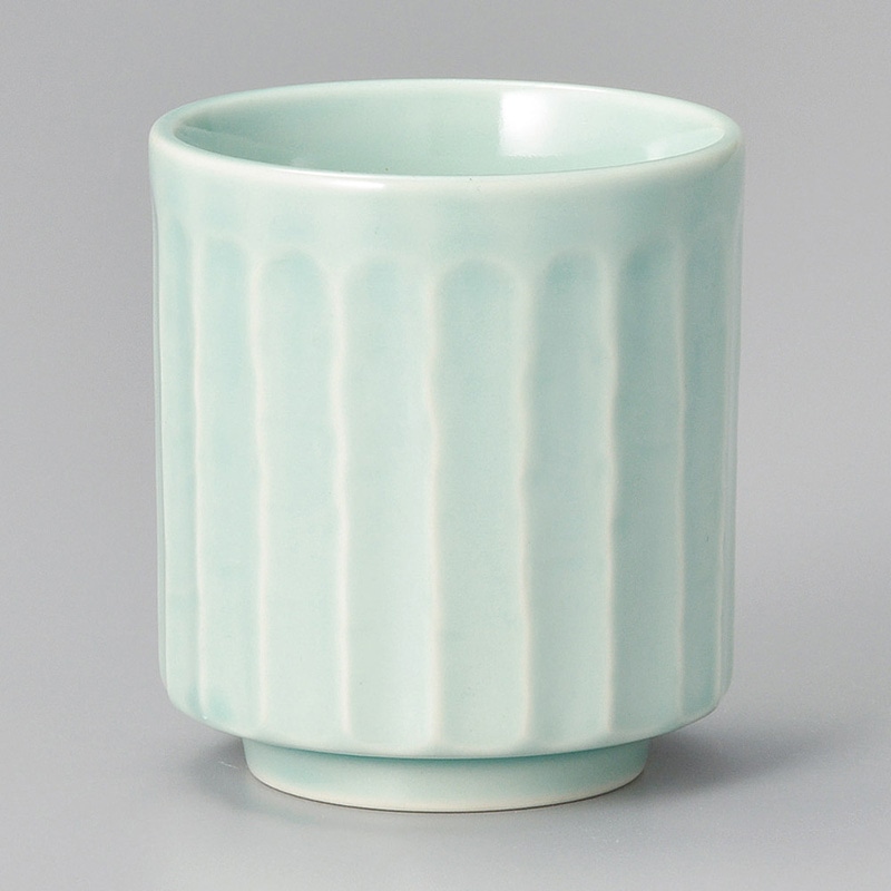 山万 43910-440 ヒスイ青磁ソギ湯呑 1個（ご注文単位1個）【直送品】