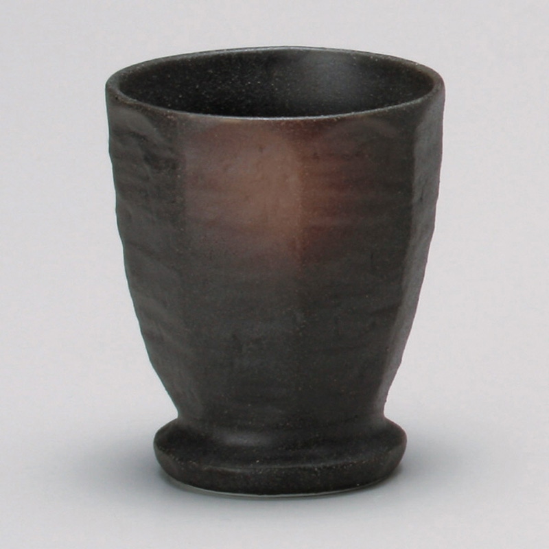 山万 44004-310 黒伊賀吹ケズリ湯呑 1個（ご注文単位1個）【直送品】