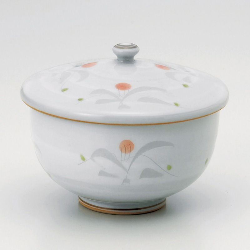 山万 44223-730 粉引彫小花ちらし蓋付汲出 有田 1個（ご注文単位1個）【直送品】