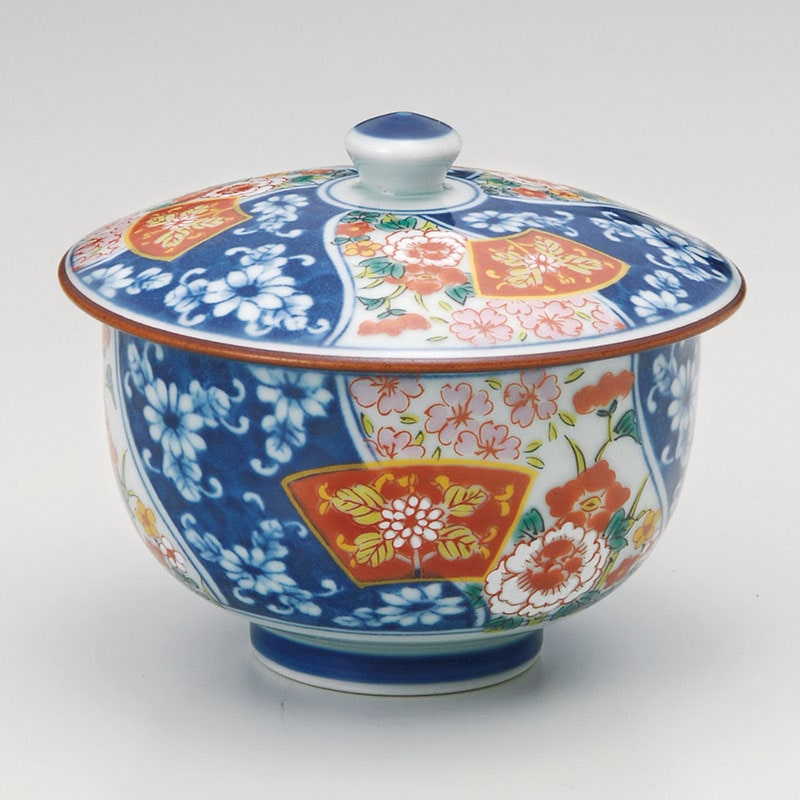 山万 44226-730 染錦扇花蓋付汲出(有田焼) 1個（ご注文単位1個）【直送品】