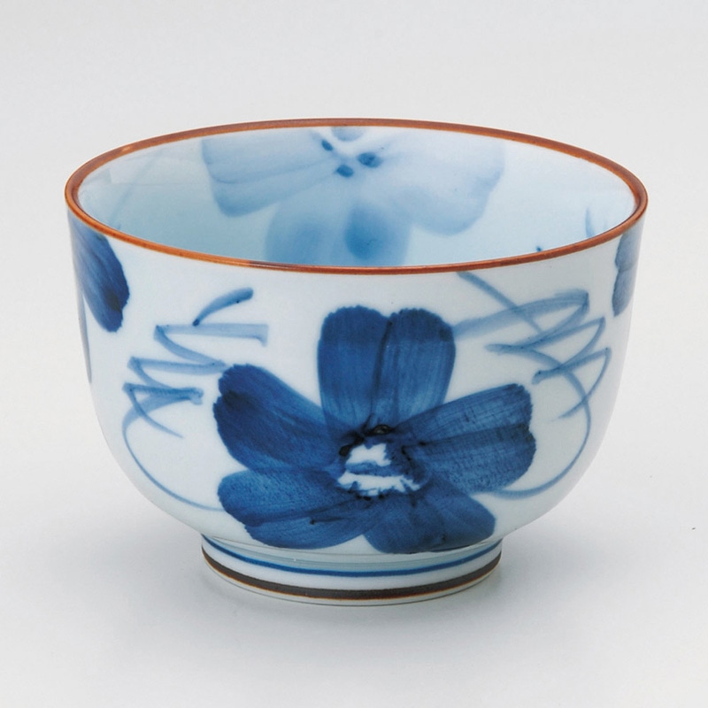 山万 44330-730 染花紋反仙茶(有田焼) 1個（ご注文単位1個）【直送品】