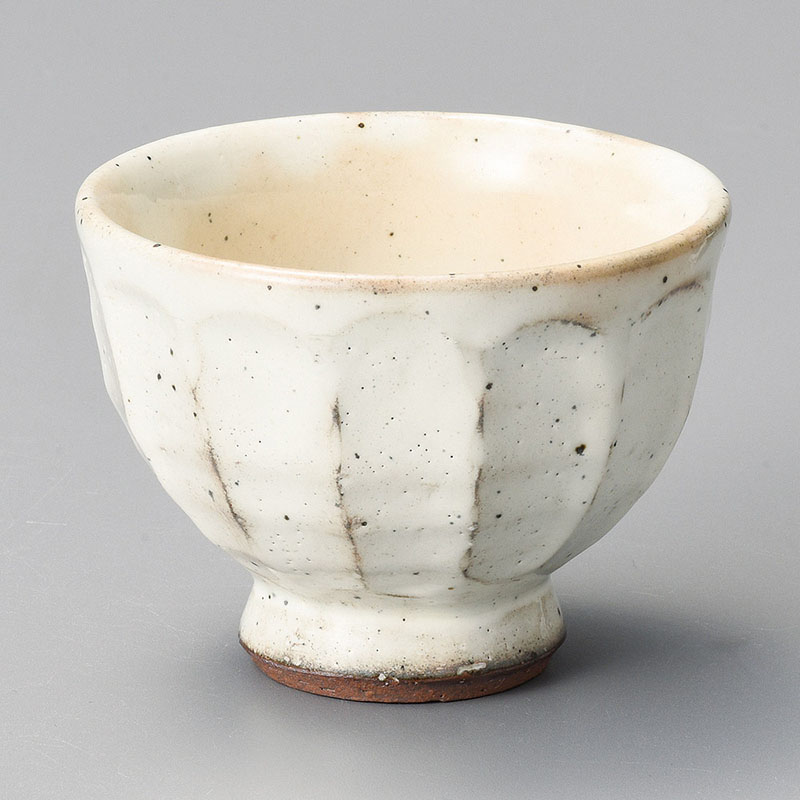 山万 44504-330 粉引面取り高台煎茶 1個（ご注文単位1個）【直送品】