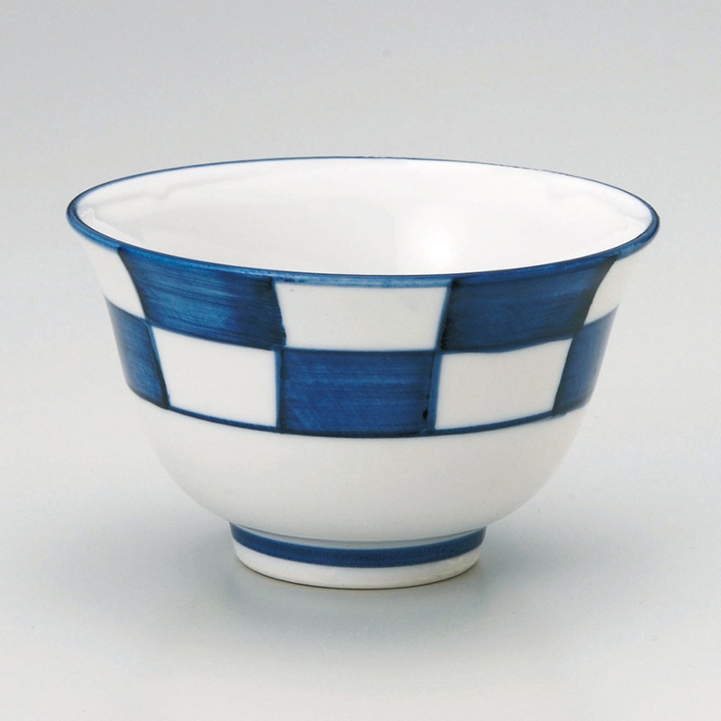 山万 44814-550 染付市松反煎茶 1個（ご注文単位1個）【直送品】