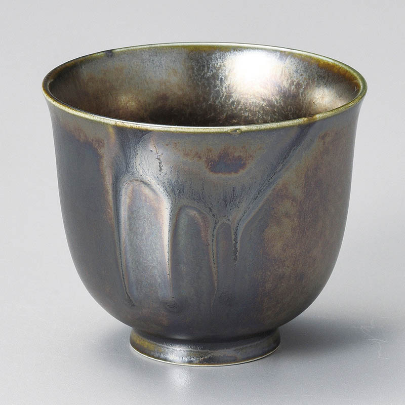 山万 44907-130 いぶし銀彩反湯呑 1個（ご注文単位1個）【直送品】