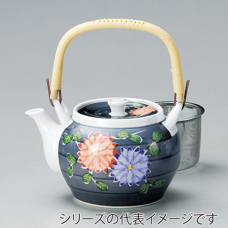 山万 45012-730 一珍菊絵U付8号土瓶(有田焼) 1個（ご注文単位1個）【直送品】