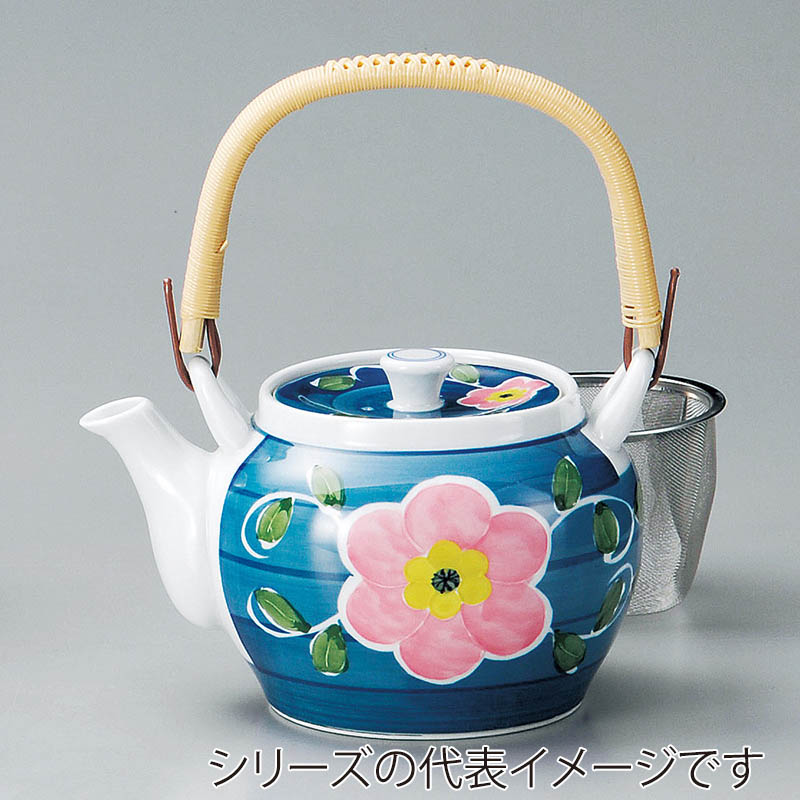 山万 45015-730 唐草花U付8号土瓶(有田焼) 1個（ご注文単位1個）【直送品】