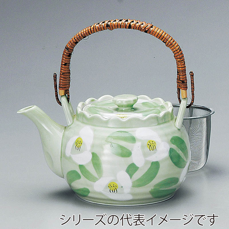 山万 45035-730 緑山茶花六兵ェ6号土瓶(有田焼 1個（ご注文単位1個）【直送品】