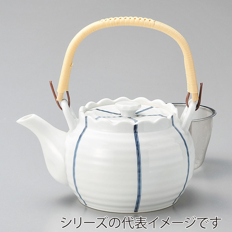 山万 45042-730 ラインU付8号土瓶(有田焼) 1個（ご注文単位1個）【直送品】