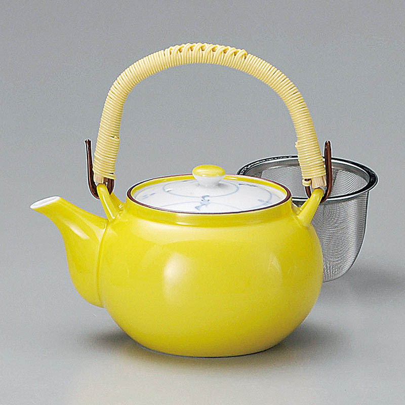 山万 45108-730 黄釉草花M4号土瓶(有田焼) 1個（ご注文単位1個）【直送品】