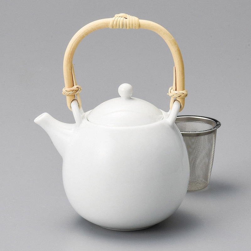 山万 45305-130 白磁玉土瓶(カゴアミ付) 1個（ご注文単位1個）【直送品】