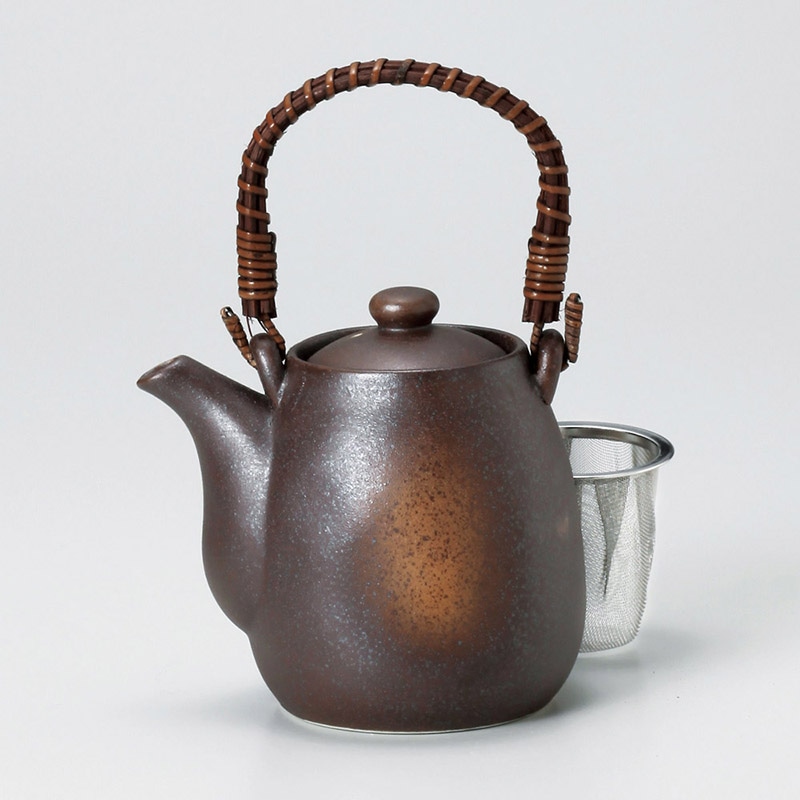 山万 45308-450 サビ茶土瓶(アミ付) 1個（ご注文単位1個）【直送品】