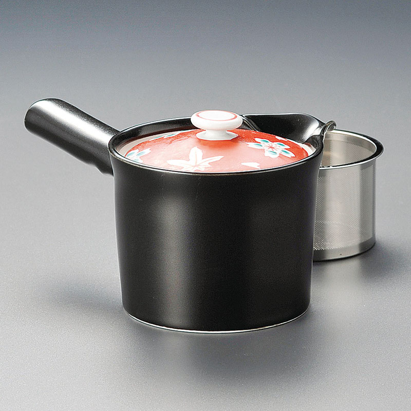 山万 45401-730 赤濃春秋黒SS急須(有田焼) 1個（ご注文単位1個）【直送品】