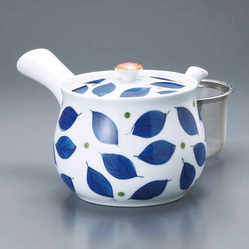 山万 45419-730 木の葉 U付特大急須(有田焼) 1個（ご注文単位1個）【直送品】