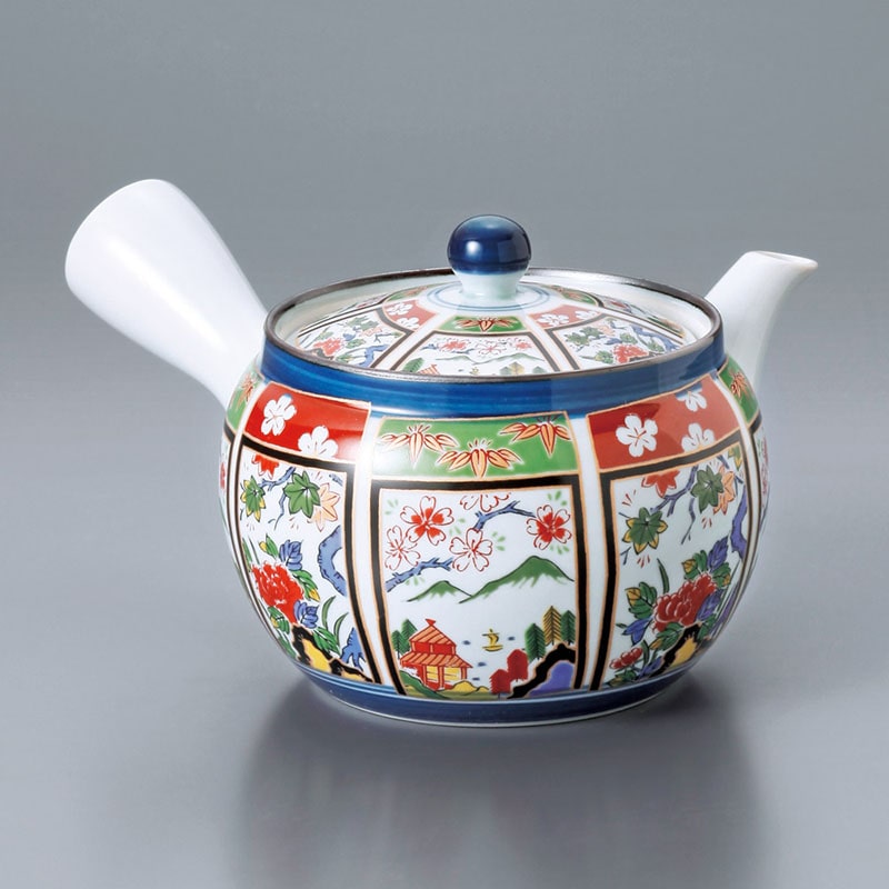 山万 45430-730 錦間取山水中急須(有田焼) 1個（ご注文単位1個）【直送品】