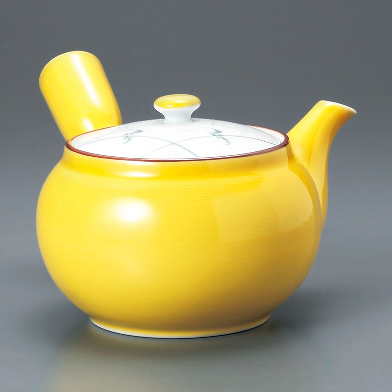 山万 45505-730 黄釉草花M急須(有田焼) 1個（ご注文単位1個）【直送品】