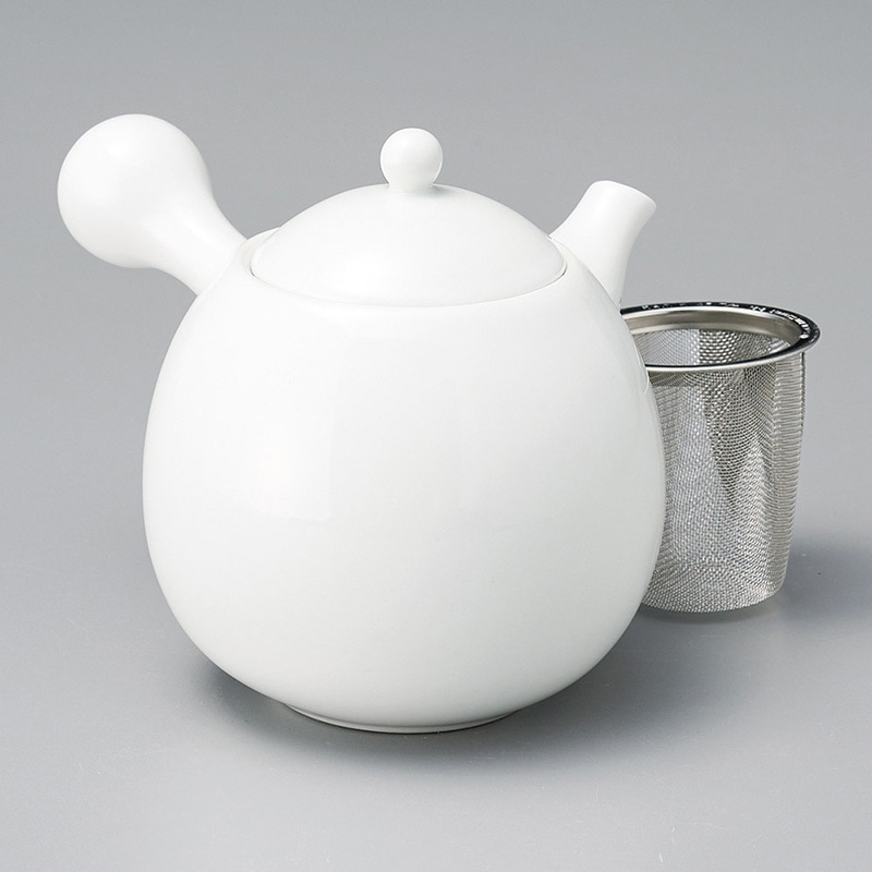 山万 45511-130 白磁玉急須(カゴアミ付) 1個（ご注文単位1個）【直送品】