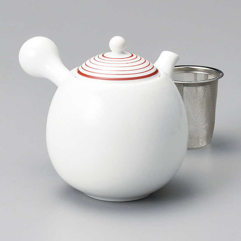 山万 45514-130 赤駒筋玉急須(カゴアミ付) 1個(ご注文単位1個)【直送品】