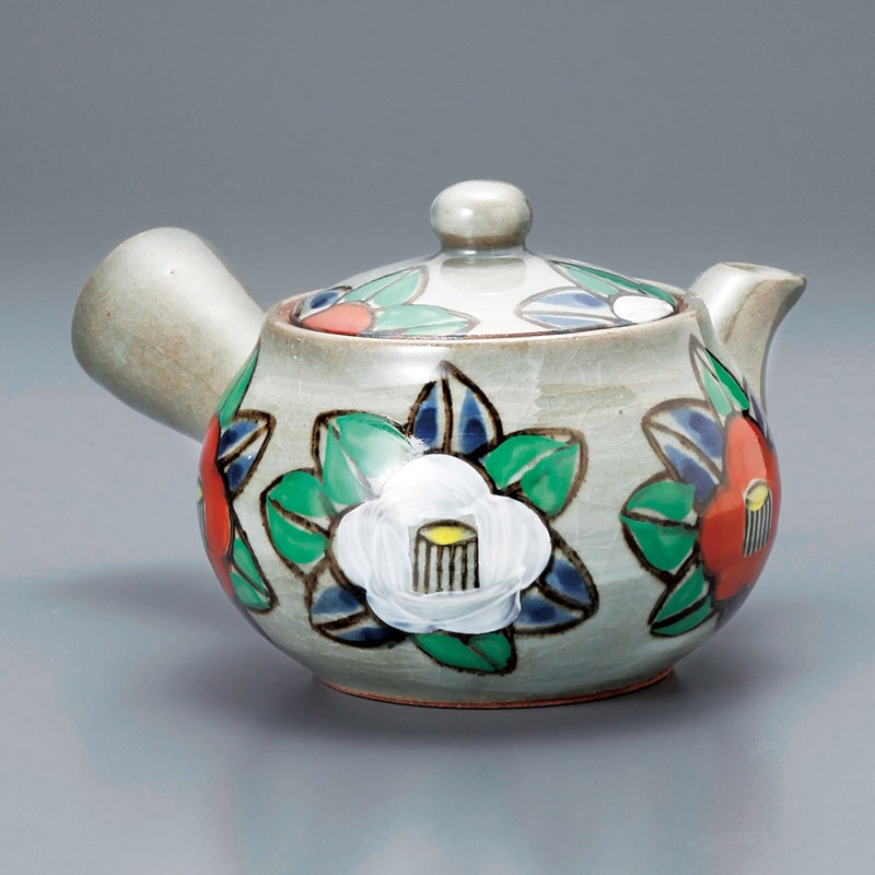 山万 45522-310 染錦椿急須3号 1個（ご注文単位1個）【直送品】