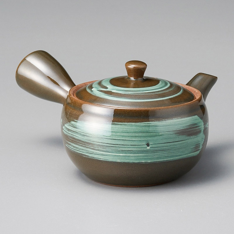 山万 45615-310 エメラルド切立帯網急須 1個（ご注文単位1個）【直送品】