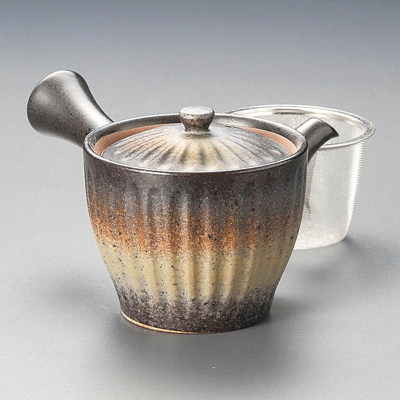 山万 45617-310 黒備前菊型急須 1個（ご注文単位1個）【直送品】