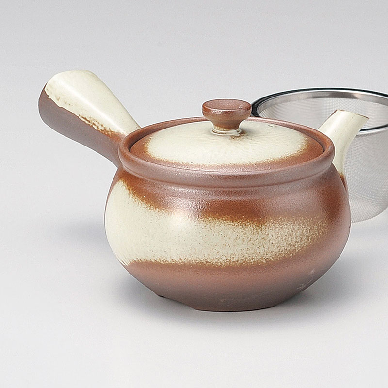 山万 45806-650 万古急須1.5丸碗雲 カゴ網付 1個（ご注文単位1個）【直送品】