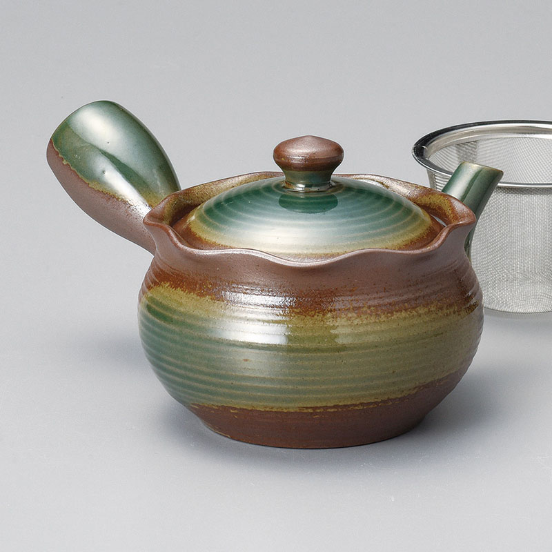 山万 45814-650 万古急須2花みずき織部 カゴ網 1個（ご注文単位1個）【直送品】