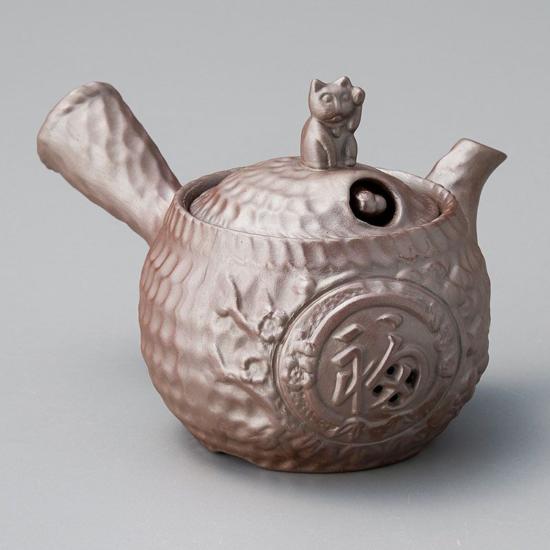 山万 45921-650 万古急須2福招き猫飛出 平網 1個（ご注文単位1個）【直送品】