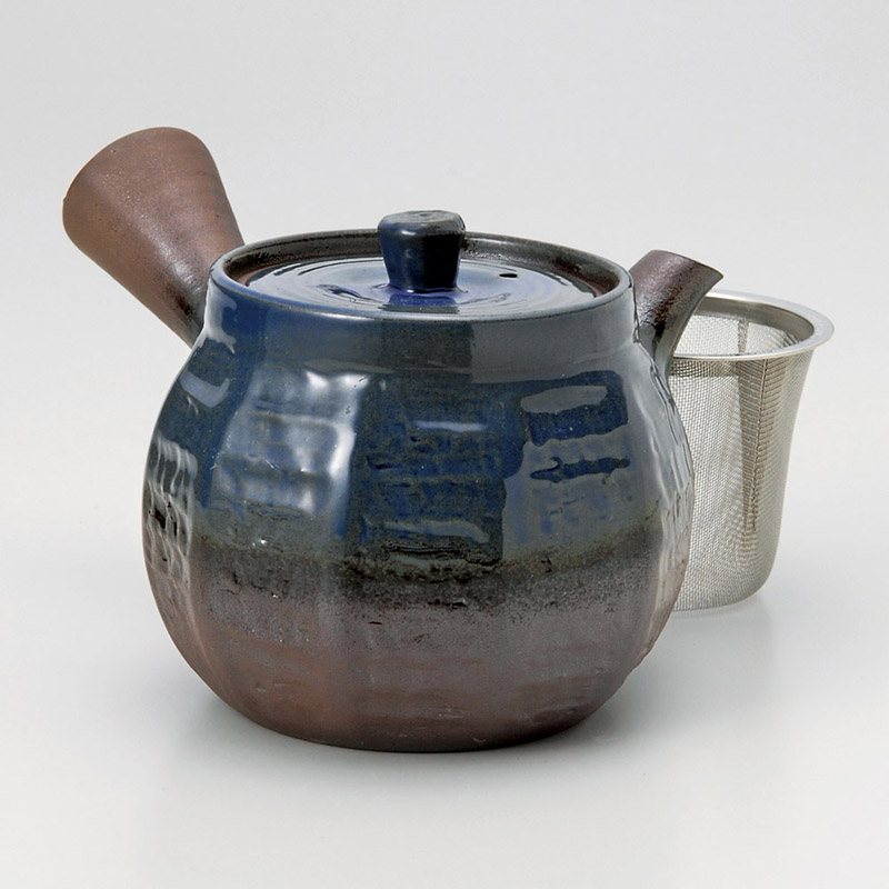 山万 45818-650 万古急須2風水青 カゴ網付 萬 1個（ご注文単位1個）【直送品】