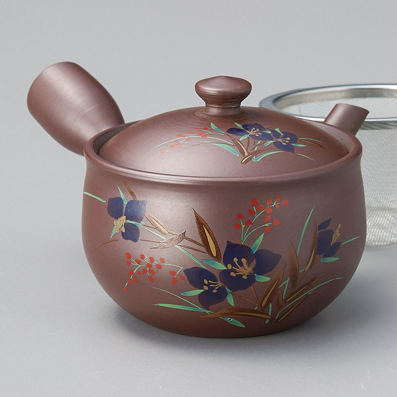 山万 45820-650 万古急須1.5ワン形つゆ草 カ 1個（ご注文単位1個）【直送品】