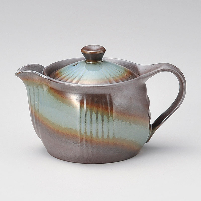 山万 45928-650 万古ポット2青彩 平網 萬古焼 1個（ご注文単位1個）【直送品】