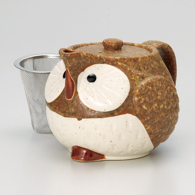 山万 46025-460 茶ふくろうポット(アミ付) 1個（ご注文単位1個）【直送品】