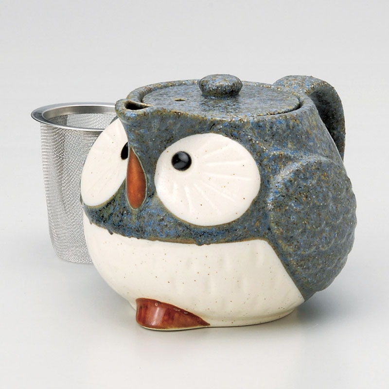 山万 46027-460 グレーふくろうポット(アミ付) 1個（ご注文単位1個）【直送品】