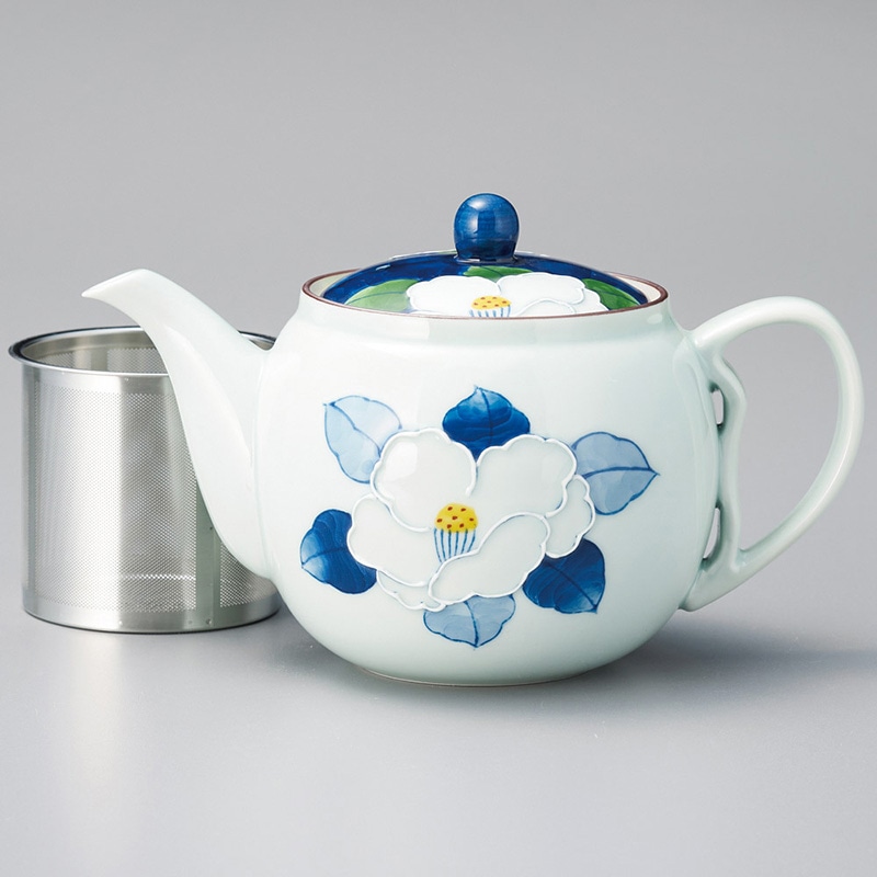 山万 46102-730 一珍山茶花SSポット(波佐見焼 1個（ご注文単位1個）【直送品】