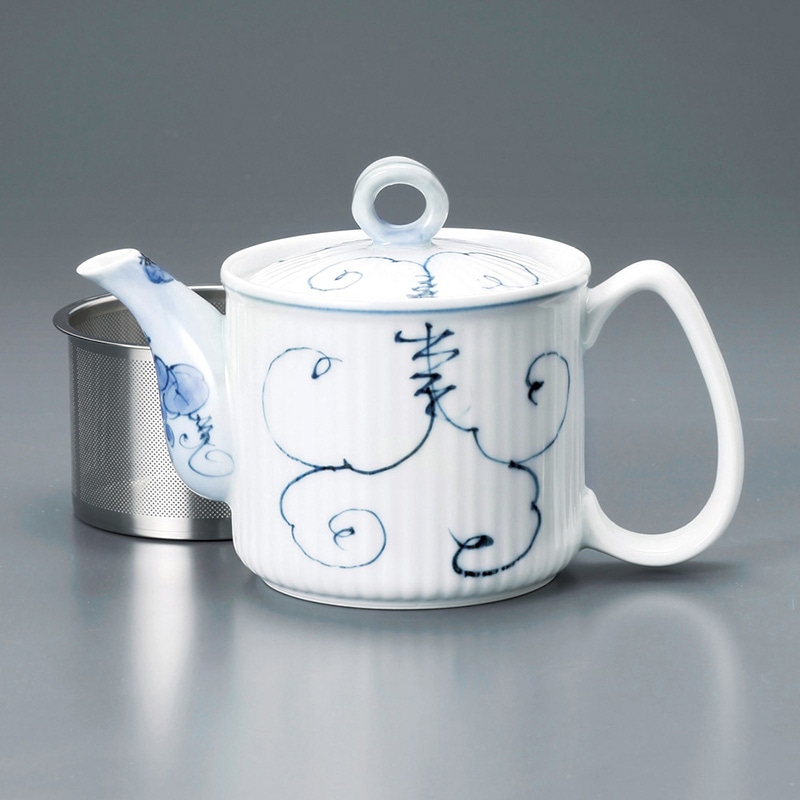 山万 46107-730 唐草ぶどうSS軽量ポット 有田 1個（ご注文単位1個）【直送品】