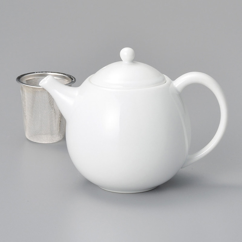 山万 46122-130 白磁玉ポット(カゴアミ付) 1個（ご注文単位1個）【直送品】