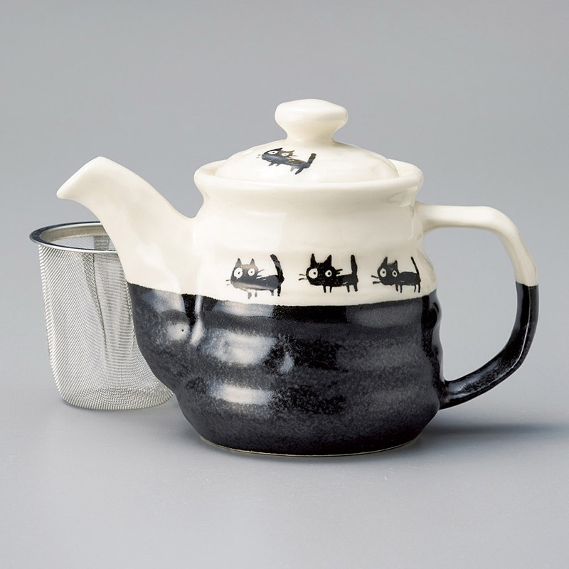 山万 46019-190 くろ黒ねこポット急須 1個（ご注文単位1個）【直送品】