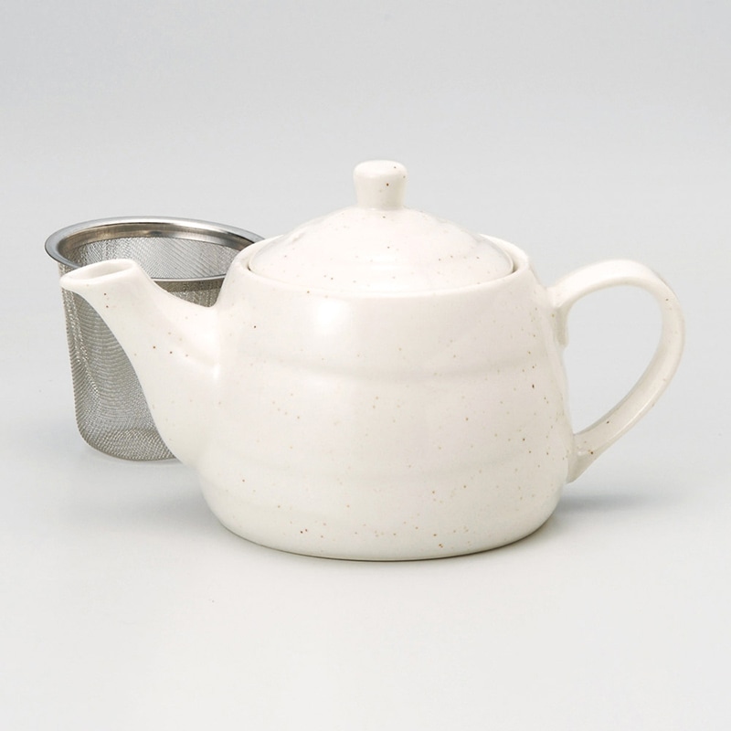 山万 46129-190 白唐津ポット(アミ付) 1個（ご注文単位1個）【直送品】