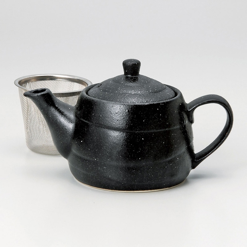 山万 46130-190 黒結晶ポット(アミ付) 1個（ご注文単位1個）【直送品】