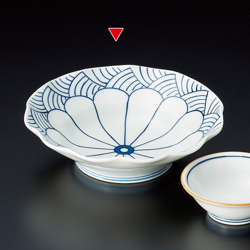 山万 46223-710 菊割青海波向付(有田焼) 1個（ご注文単位1個）【直送品】