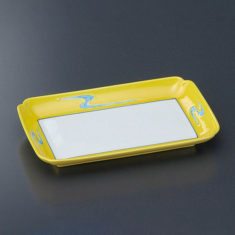 山万 46403-710 黄交趾流水木甲焼皿(有田焼) 1個（ご注文単位1個）【直送品】