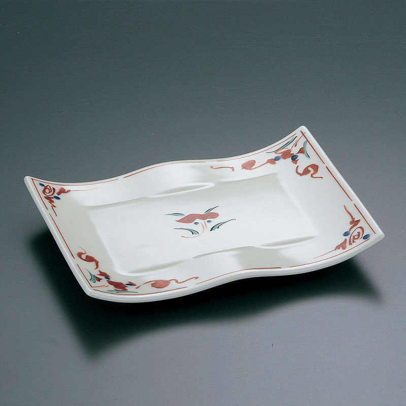 山万 46406-710 淡釉万歴花焼皿(有田焼) 1個（ご注文単位1個）【直送品】