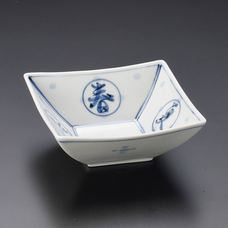 山万 46522-710 春夏秋冬 角小鉢(有田焼) 1個（ご注文単位1個）【直送品】