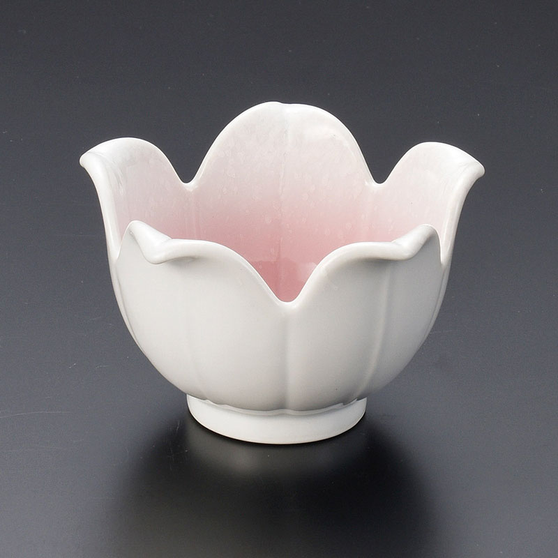 山万 46621-710 白磁ピンク花型中付(有田焼) 1個（ご注文単位1個）【直送品】